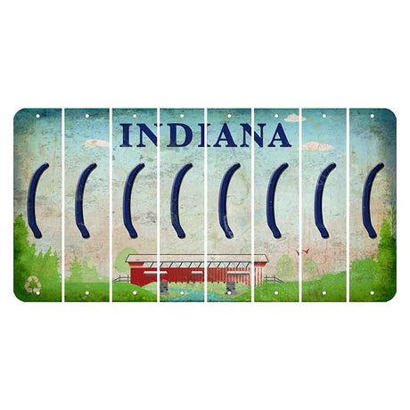 Indiana Recycle Cut License Plate Strips (Set of 8) Parenthesis - Left