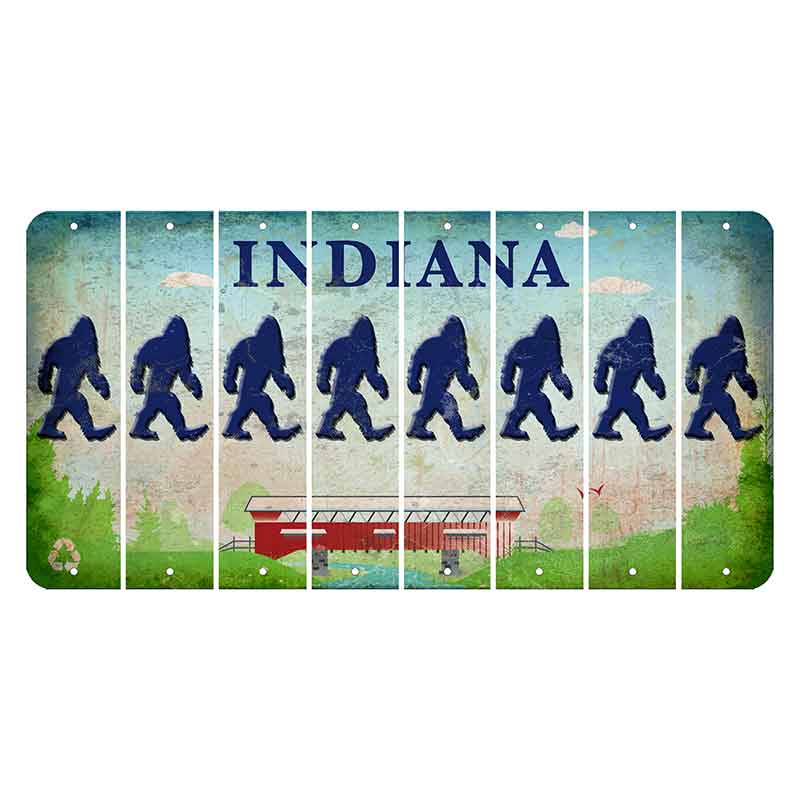 Indiana Recycle Cut License Plate Strips (Set of 8) Bigfoot