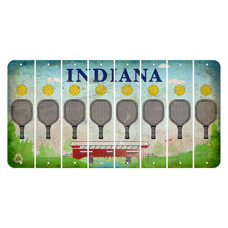 Indiana Recycle Cut License Plate Strips (Set of 8) Pickleball