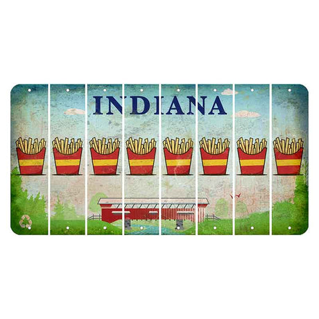 Indiana Recycle Cut License Plate Strips (Set of 8) French Fries