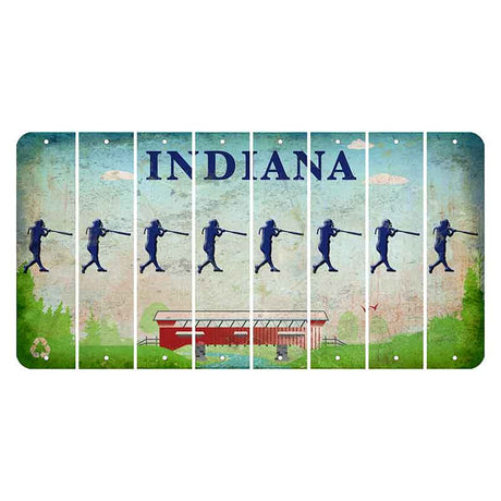 Indiana Recycle Cut License Plate Strips (Set of 8) Softball Batter