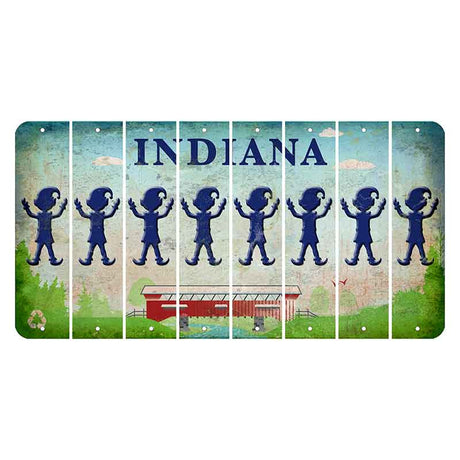 Indiana Recycle Cut License Plate Strips (Set of 8) Elf