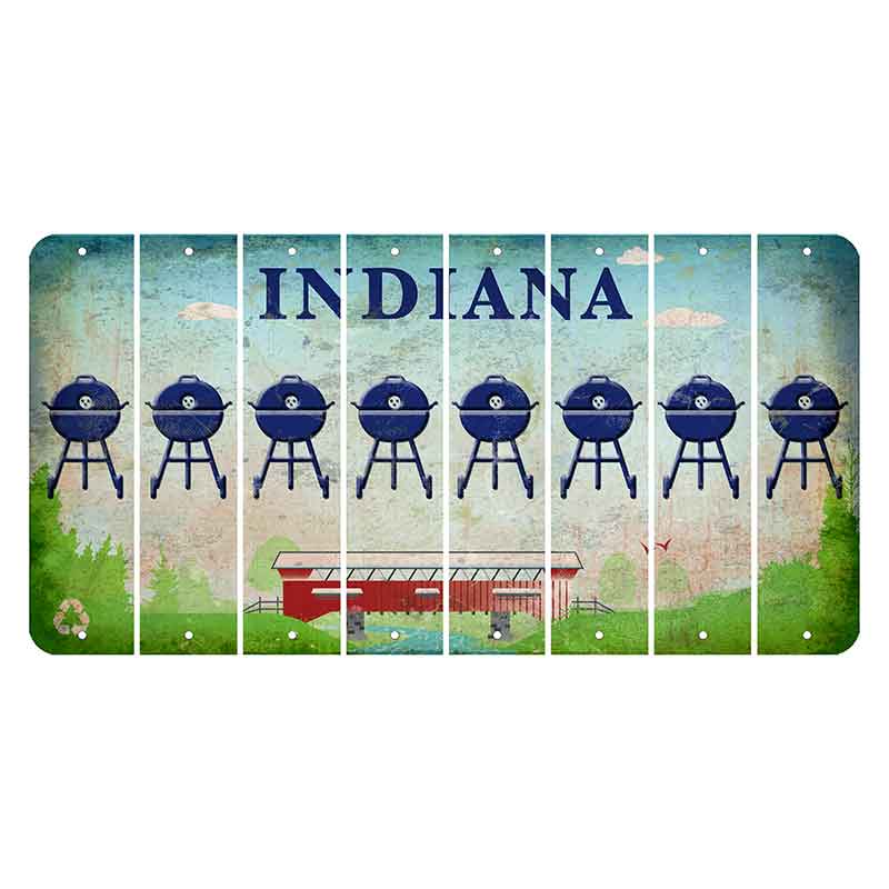 Indiana Recycle Cut License Plate Strips (Set of 8) Grill