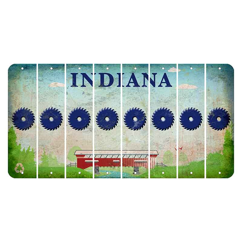 Indiana Recycle Cut License Plate Strips (Set of 8) Saw Blade