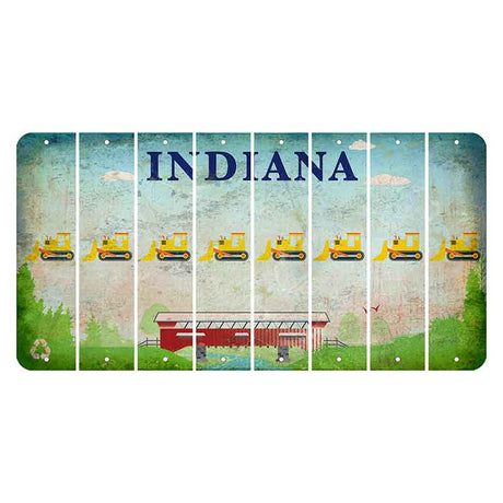 Indiana Recycle Cut License Plate Strips (Set of 8) Dozer