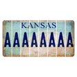 Kansas State Seal Cut License Plate Strips (Set of 8) A