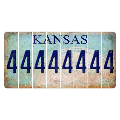 Kansas State Seal Cut License Plate Strips (Set of 8) 4