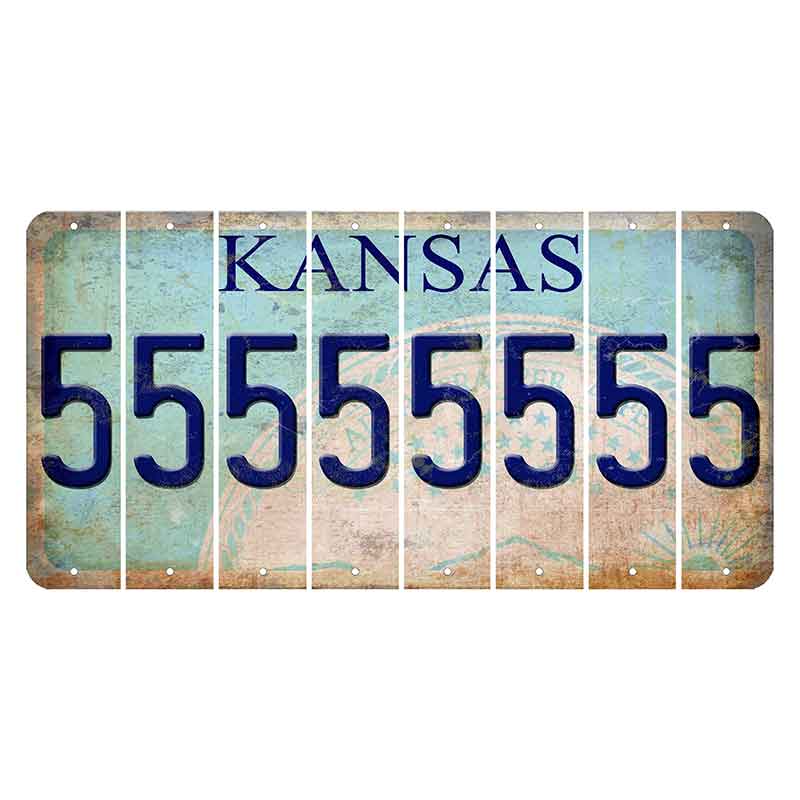 Kansas State Seal Cut License Plate Strips (Set of 8) 5