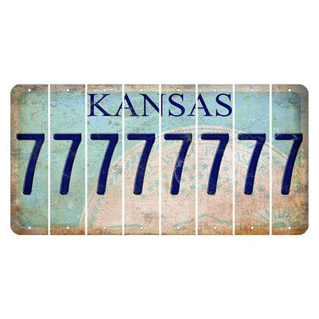 Kansas State Seal Cut License Plate Strips (Set of 8) 7