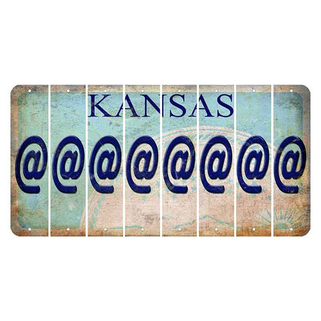 Kansas State Seal Cut License Plate Strips (Set of 8) At Sign