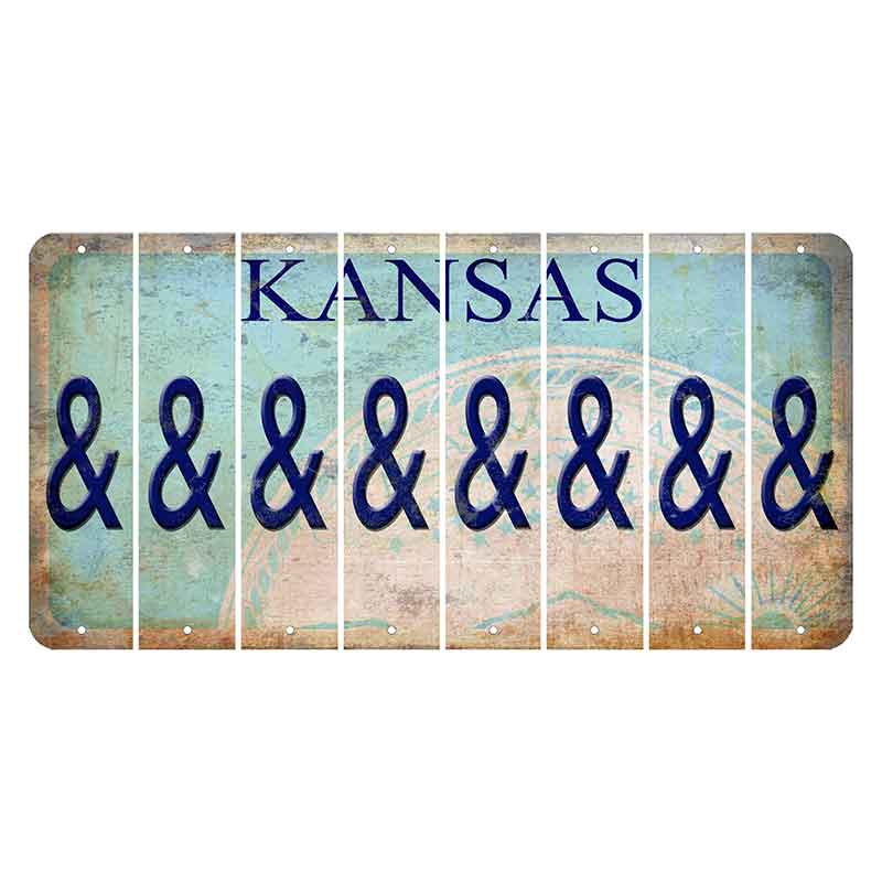 Kansas State Seal Cut License Plate Strips (Set of 8) And Sign