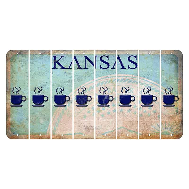 Kansas State Seal Cut License Plate Strips (Set of 8) Coffee Mug