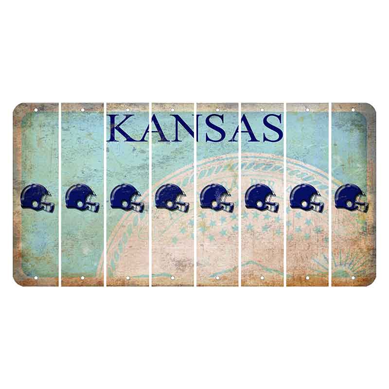 Kansas State Seal Cut License Plate Strips (Set of 8) Football Helmet