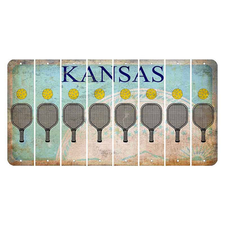 Kansas State Seal Cut License Plate Strips (Set of 8) Pickleball