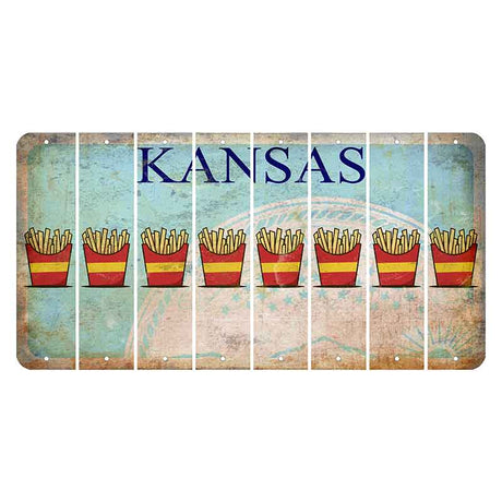 Kansas State Seal Cut License Plate Strips (Set of 8) French Fries