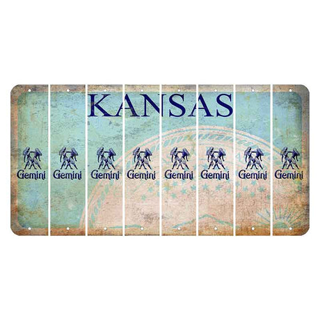 Kansas State Seal Cut License Plate Strips (Set of 8) Zodiac Sign - Gemini