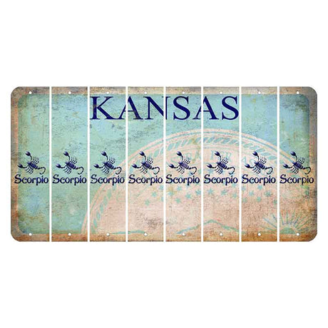 Kansas State Seal Cut License Plate Strips (Set of 8) Zodiac Sign - Scorpio