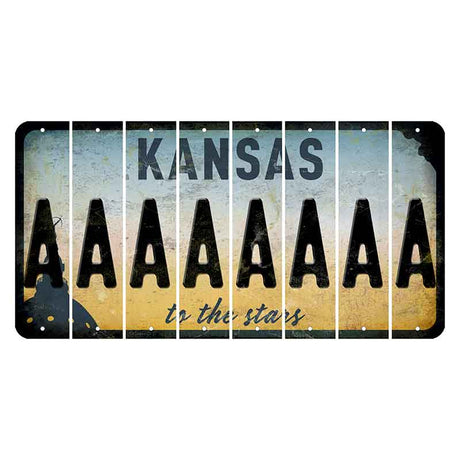 Kansas To The Stars Cut License Plate Strips (Set of 8) A