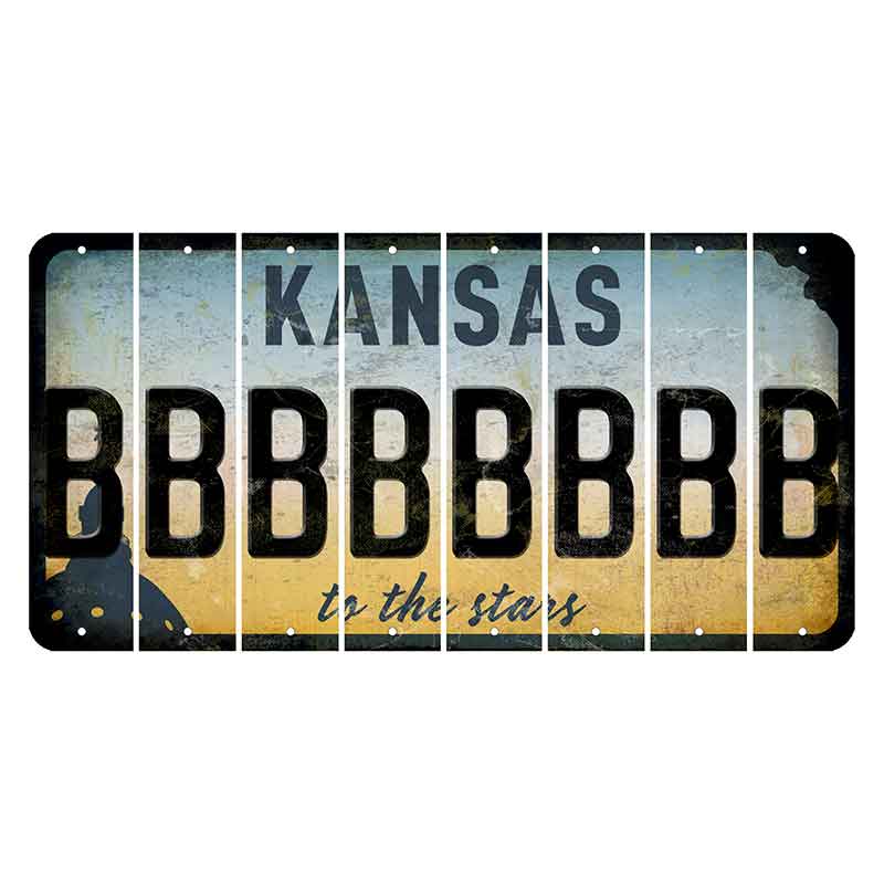 Kansas To The Stars Cut License Plate Strips (Set of 8) B