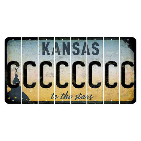 Kansas To The Stars Cut License Plate Strips (Set of 8) C