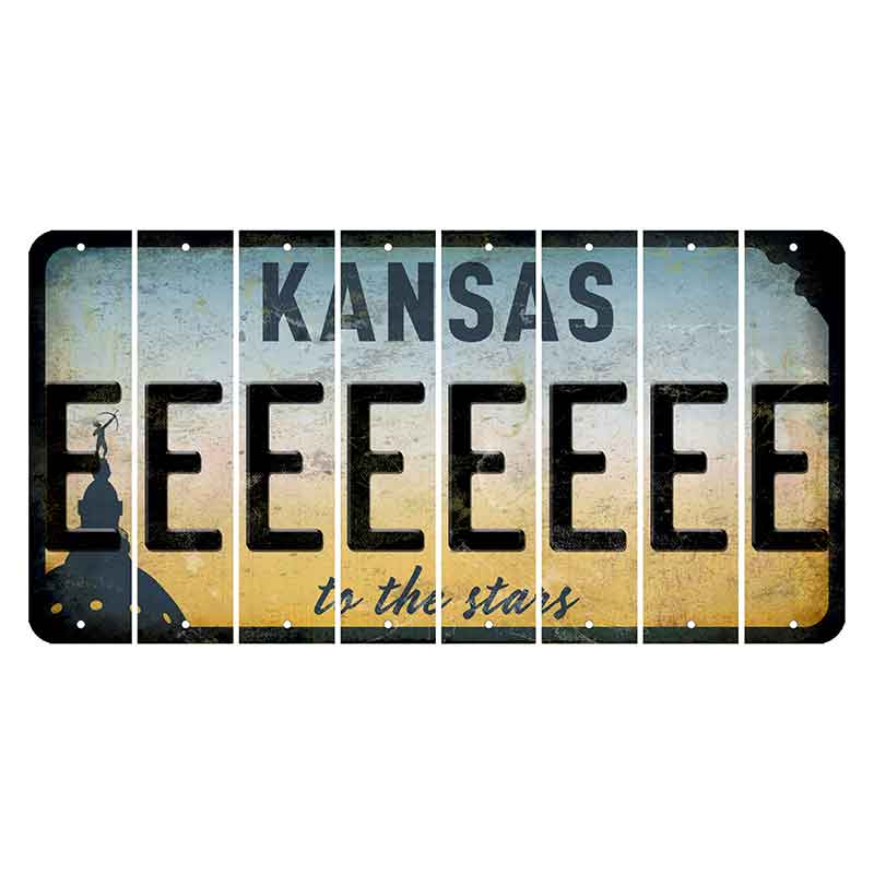 Kansas To The Stars Cut License Plate Strips (Set of 8) E