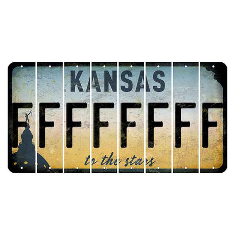 Kansas To The Stars Cut License Plate Strips (Set of 8) F