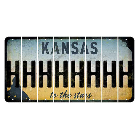 Kansas To The Stars Cut License Plate Strips (Set of 8) H