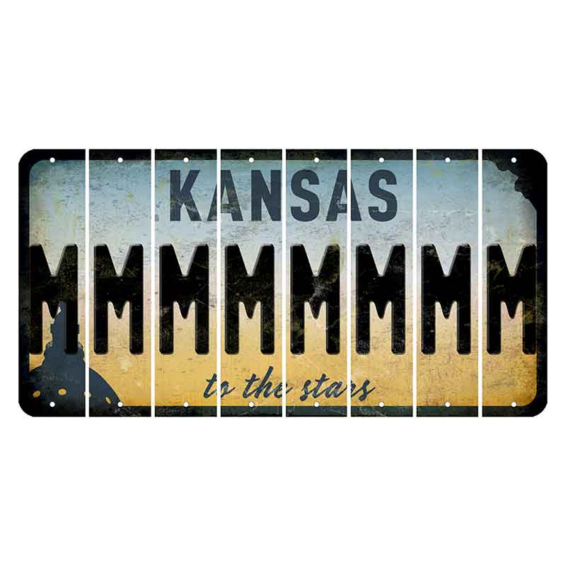 Kansas To The Stars Cut License Plate Strips (Set of 8) M