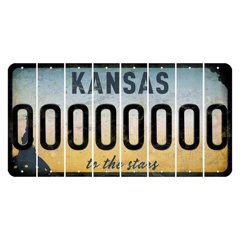 Kansas To The Stars Cut License Plate Strips (Set of 8) O