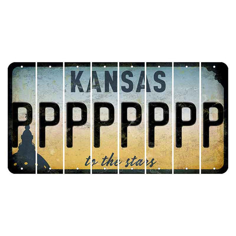 Kansas To The Stars Cut License Plate Strips (Set of 8) P