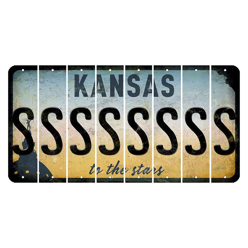 Kansas To The Stars Cut License Plate Strips (Set of 8) S