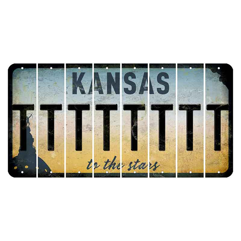 Kansas To The Stars Cut License Plate Strips (Set of 8) T