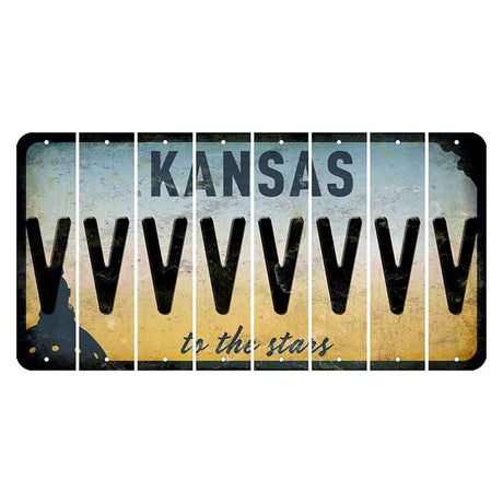 Kansas To The Stars Cut License Plate Strips (Set of 8) V