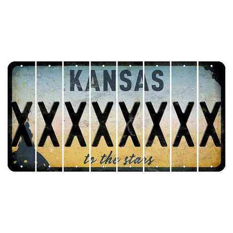 Kansas To The Stars Cut License Plate Strips (Set of 8) X