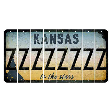 Kansas To The Stars Cut License Plate Strips (Set of 8) Z