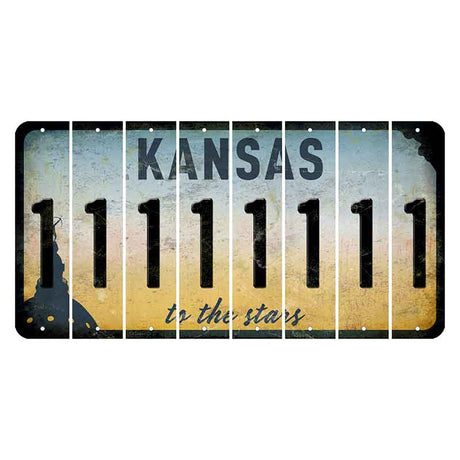 Kansas To The Stars Cut License Plate Strips (Set of 8) 1