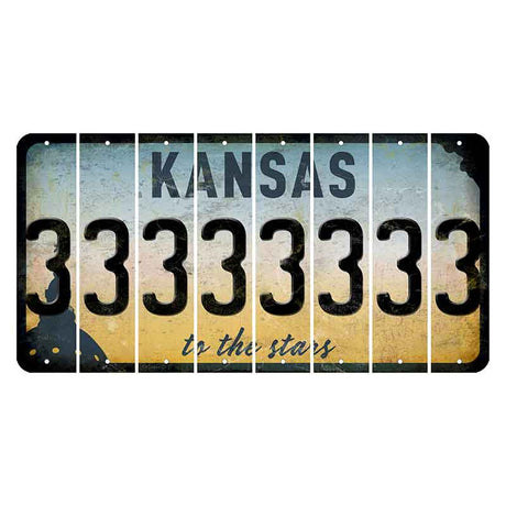 Kansas To The Stars Cut License Plate Strips (Set of 8) 3