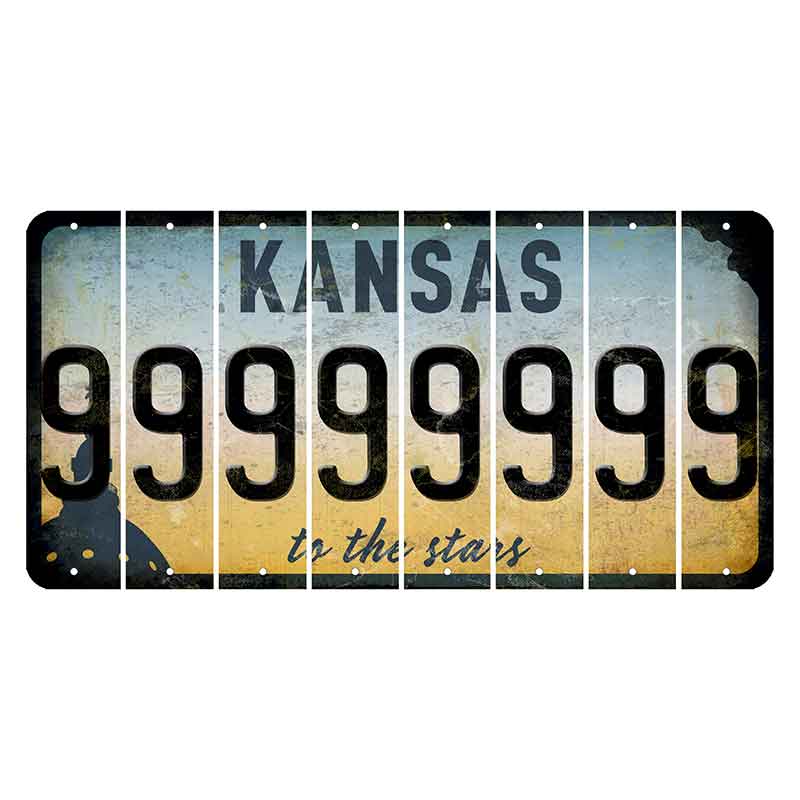 Kansas To The Stars Cut License Plate Strips (Set of 8) 9