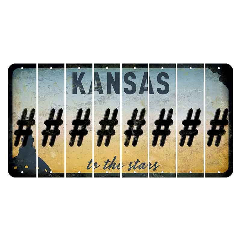 Kansas To The Stars Cut License Plate Strips (Set of 8) Hashtag