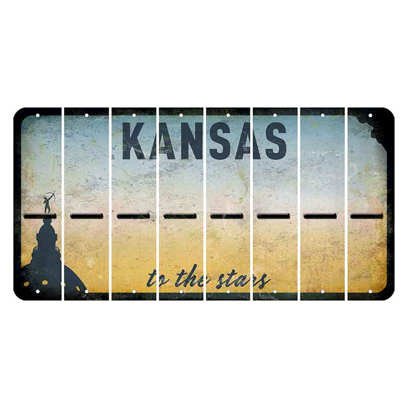 Kansas To The Stars Cut License Plate Strips (Set of 8) Hyphen