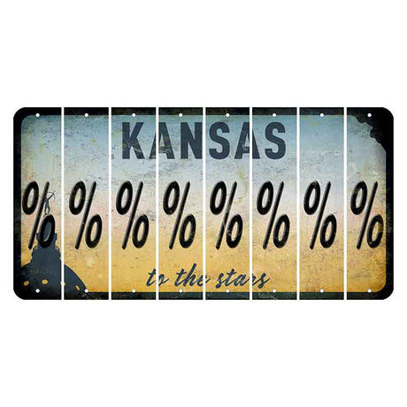 Kansas To The Stars Cut License Plate Strips (Set of 8) Percent Sign