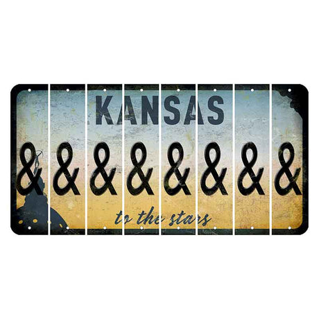 Kansas To The Stars Cut License Plate Strips (Set of 8) And Sign