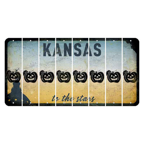 Kansas To The Stars Cut License Plate Strips (Set of 8) Pumpkin