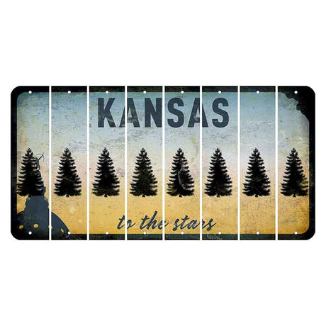 Kansas To The Stars Cut License Plate Strips (Set of 8) Pine Tree