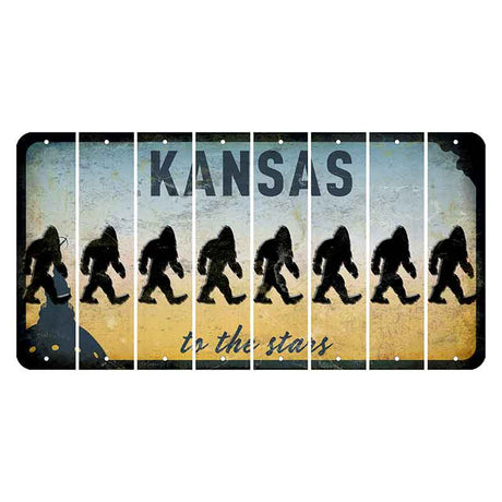 Kansas To The Stars Cut License Plate Strips (Set of 8) Bigfoot