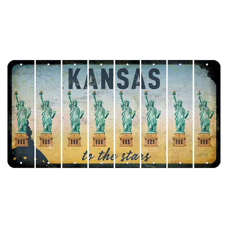 Kansas To The Stars Cut License Plate Strips (Set of 8) Statue of Liberty