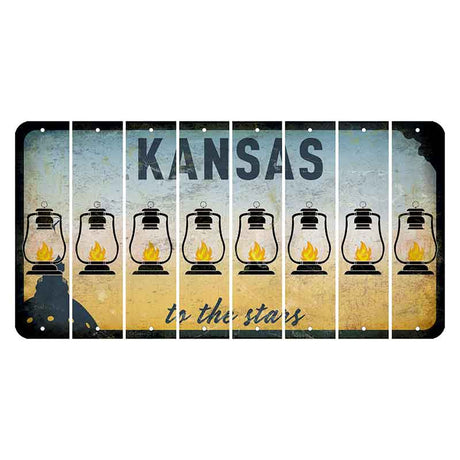 Kansas To The Stars Cut License Plate Strips (Set of 8) Lantern