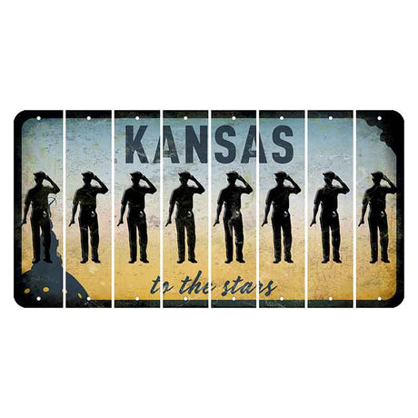 Kansas To The Stars Cut License Plate Strips (Set of 8) Police Officer