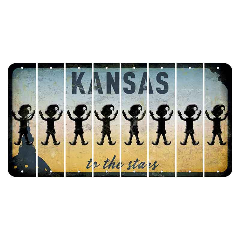 Kansas To The Stars Cut License Plate Strips (Set of 8) Elf