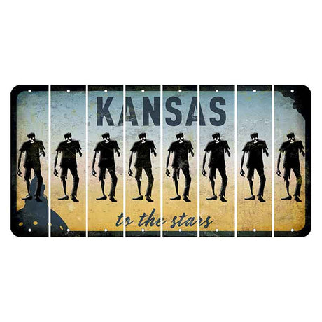 Kansas To The Stars Cut License Plate Strips (Set of 8) Zombie